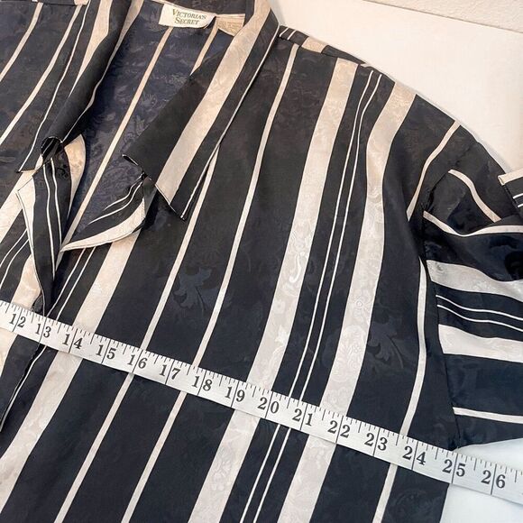 Vintage Victoria’s Secret Gold Label 90s Striped Sleep Shirt M/L - Picture 6 of 6